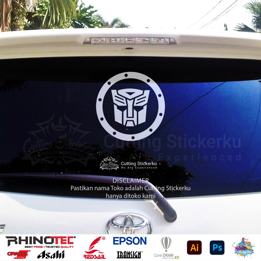 Cutting Stiker Tutup Tangki Transformer Variasi Motor Mobil Sticker Timbul Keren Nyala Dasbor Spakbor Visor Body Kaca Helm Laptop Hologram Reflective Tahan Air Setiker Bodi Samping Jepang Matic Scoopy Vario Beat NMAX PCX Pickup Windshield Optimus Prime