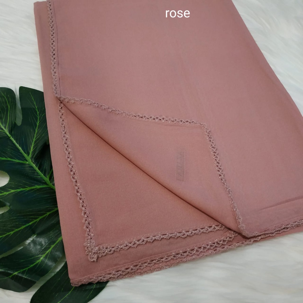 Termurah Pashmina Diamond Lace Picot  / Pasmina Crochet / Pasmina Lace Azara-Rose