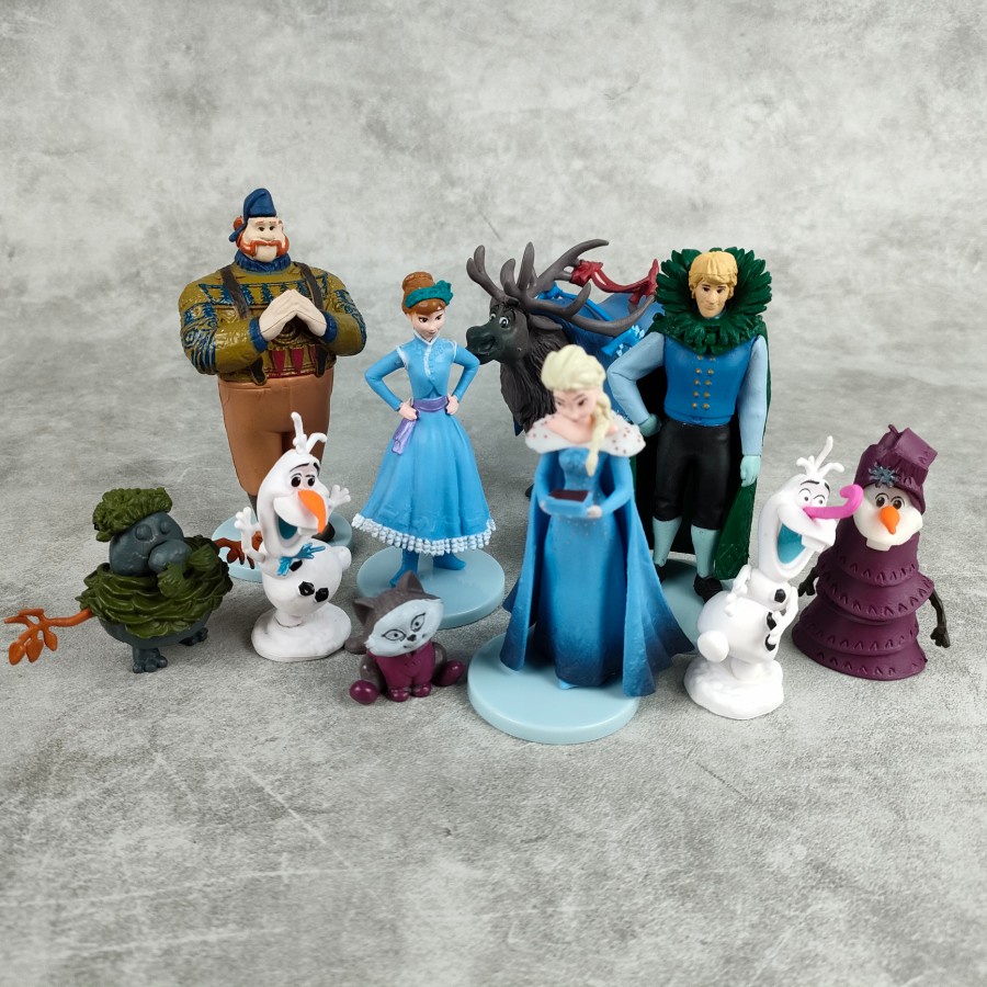 MAINAN KUE FROZEN BARU SET 10 / TOPPER KUE FROZEN SET 10 / FROZBR