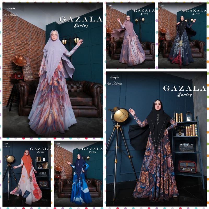 (poN) E.M GAZALA SERIES (LD.95/105/110/115/120) Baju Dress Gamis Syari Wanita Muslimah Gazala series