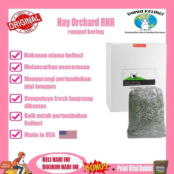 Hay Orchard 1 kg Makanan Kelinci Rabbit Hole Hay Rumput Kering