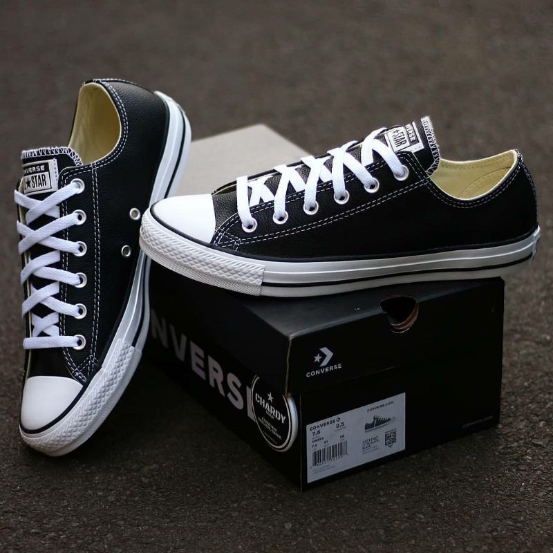 converse leather star