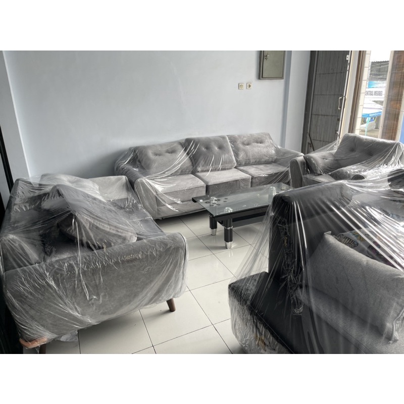 sofa scandivanian model baru kursi tamu 321 ready makassar dakron empuk murah promo premium quality