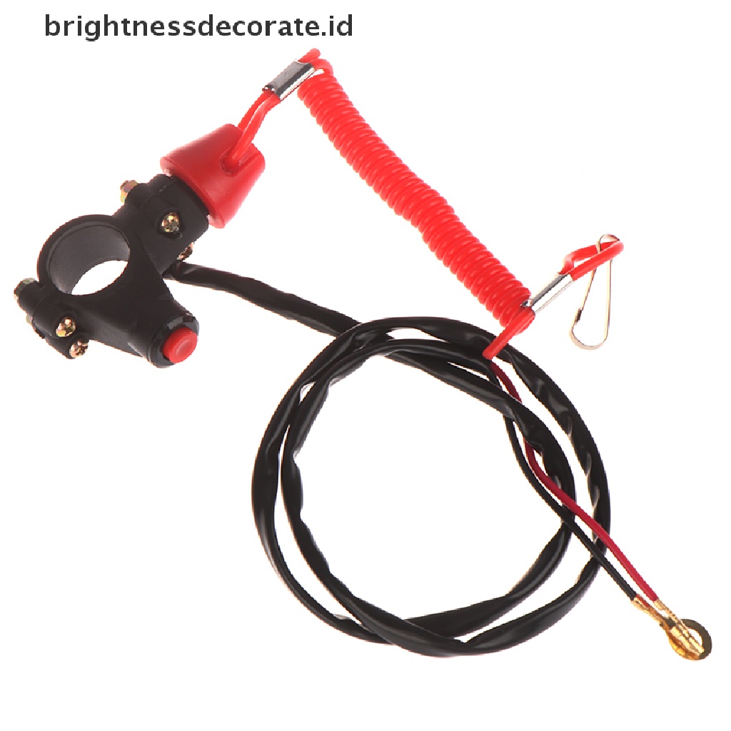 (Birth) Tombol Switch Tekan Darurat Dengan Tali Lanyard Untuk Motor / Atv / Perahu