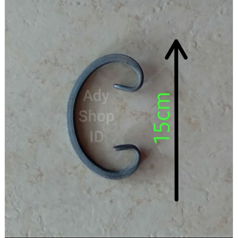 ornamen pagar besi tempa aksesoris nako leter C panjang 15cm