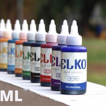 

♢ Tinta Stempel Flash Warna Hitam Waterproof ELKO 100 ML Untuk Kertas ℗