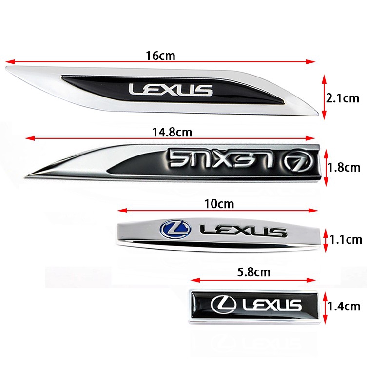 2pcs Stiker Emblem Body Samping Mobil Bahan Metal Untuk Lexus Gs430 Rx300 Rx350 Rx330