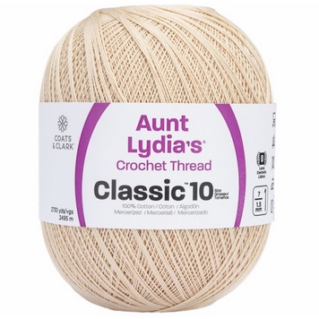 Benang Rajut Aunt Lydia Classic crochet thread Jumbo Natural