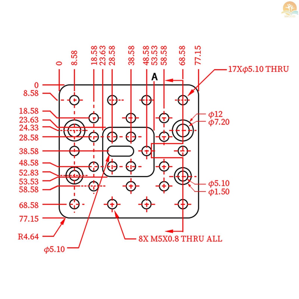 (MMOI) Twotrees 500mm 4080U Slide Linear Guide Bahan Aluminum Untuk Mesin Printer 3D DIY