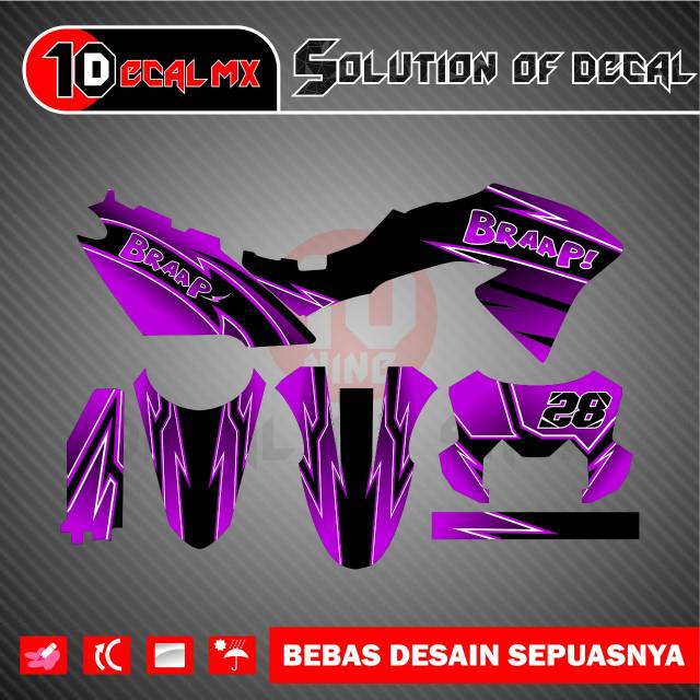 (COD) Decal sticker klx bf ungu