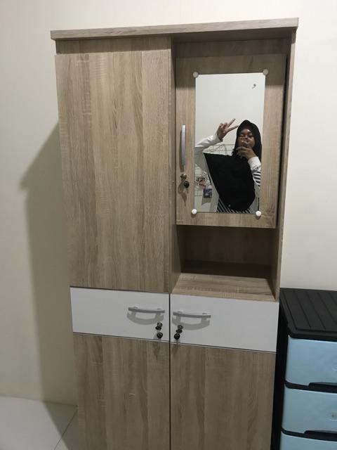 Lunar Lemari Pakaian 2 Pintu + Kaca Cermin Lpt 014 - Khusus Jabodetabek