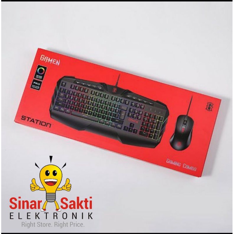 Gamen Mouse Gaming Dan Keyboard Set Bundle Paket Combo Station Garansi