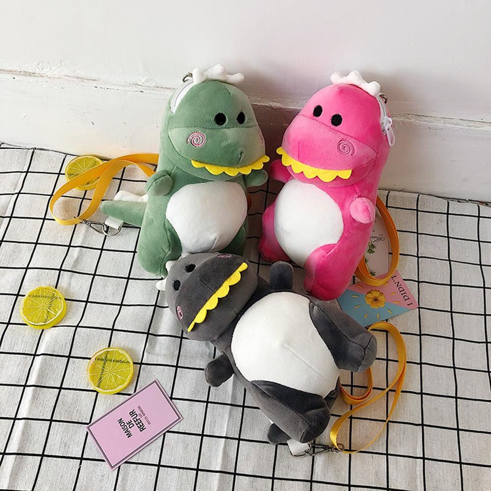 CIO Tas Selempang Bulu Bahu Wanita Motif Boneka Kartun Dino Dinosaurus TINY DINO Lucu Gemoy Uwu Kiyowok Import Korea Murah