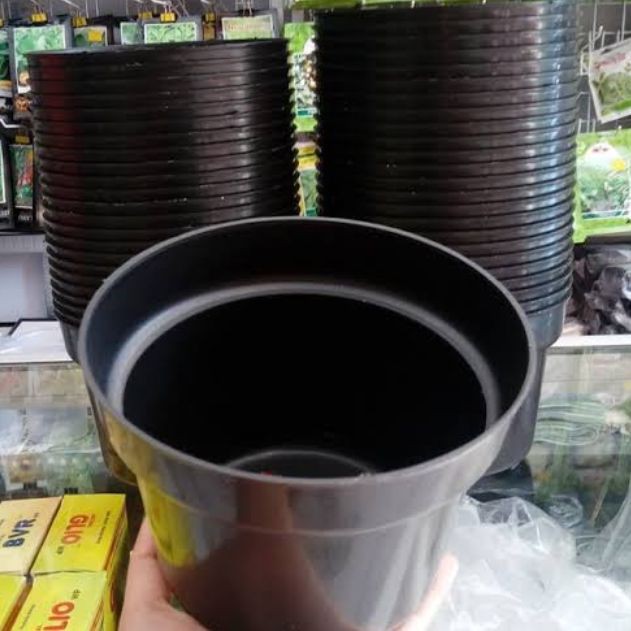 Jual pot plastik hitam 35 cm Limited