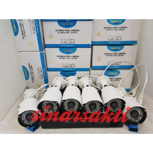 PAKET CCTV 8CH 5MP 6 CAMERA 1080P FULL HD LRNGKAP TGGL PASANG MURAH PROMO