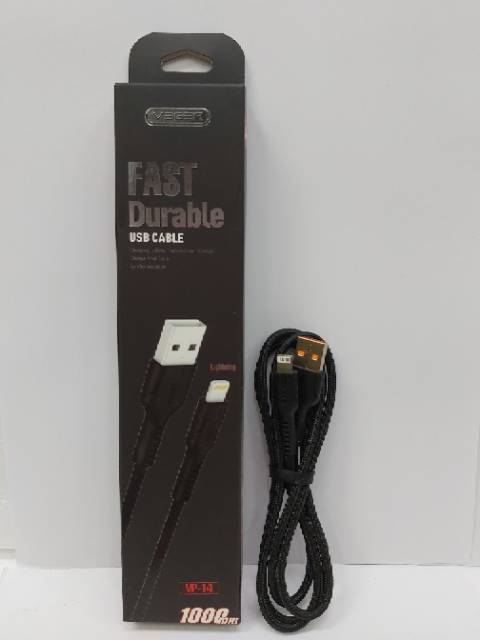 CABLE DATA VEGER VP-14 / FAST DURABLE /IPHONE AND TYPE C USB 100cm