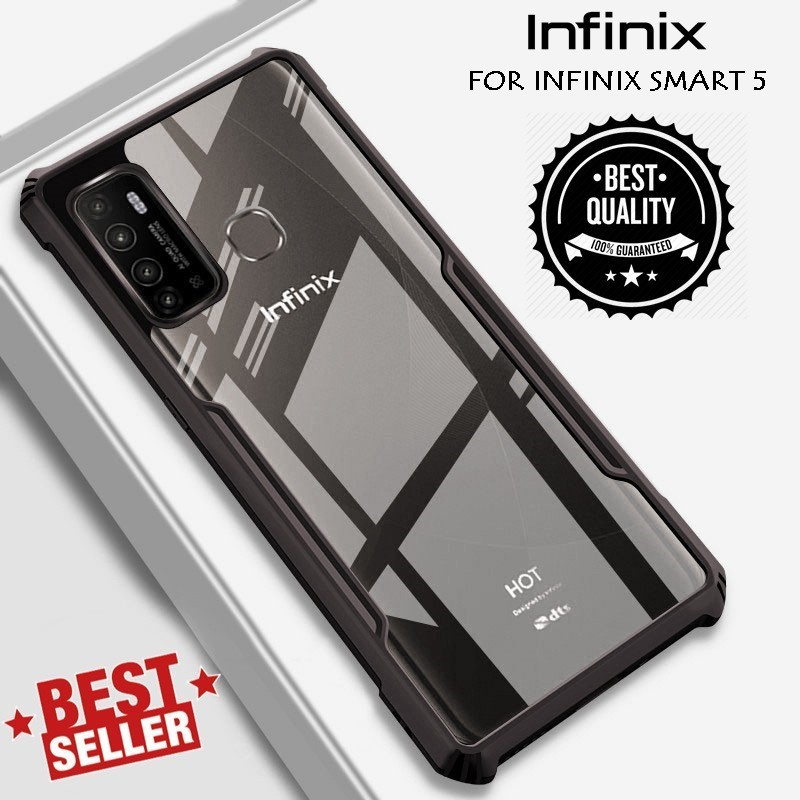 Case Infinix Smart 5 Hard Case Shockproof Armor Transparant Casing Handphone