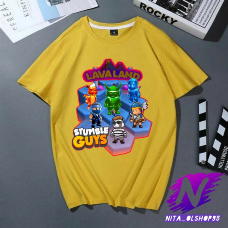 lava land baju kaos anak stumble guys map lava land