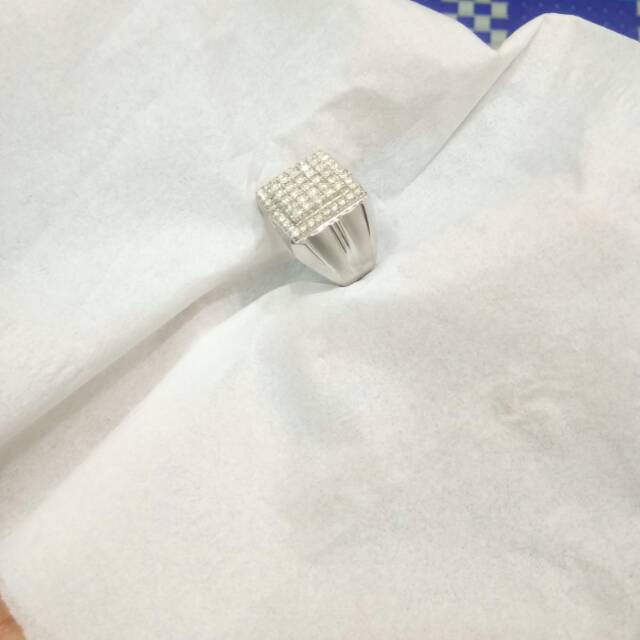 Cincin pria full berlian eropa ring perak ring size 18/19