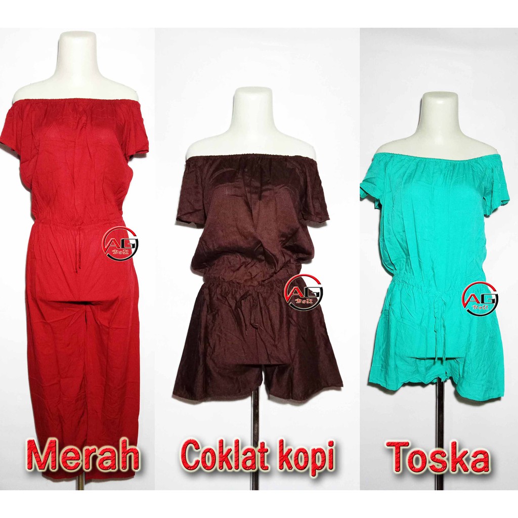 JAMSUIT SABRINA POLOS (pilih warna)