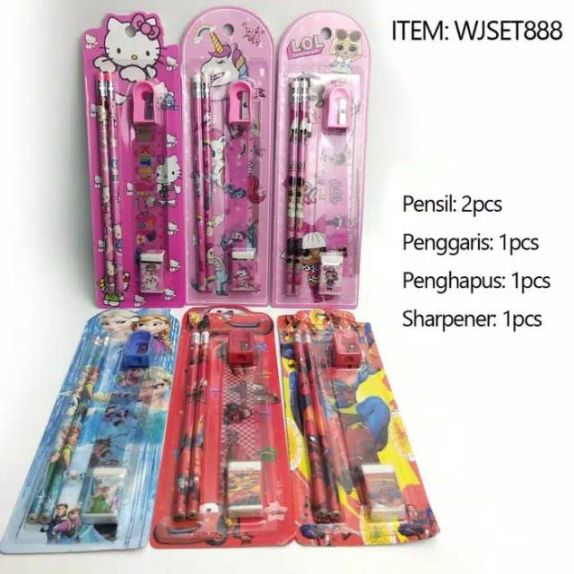 Paket Alat Tulis/study set/stationery set/souvenir ulang tahun anak