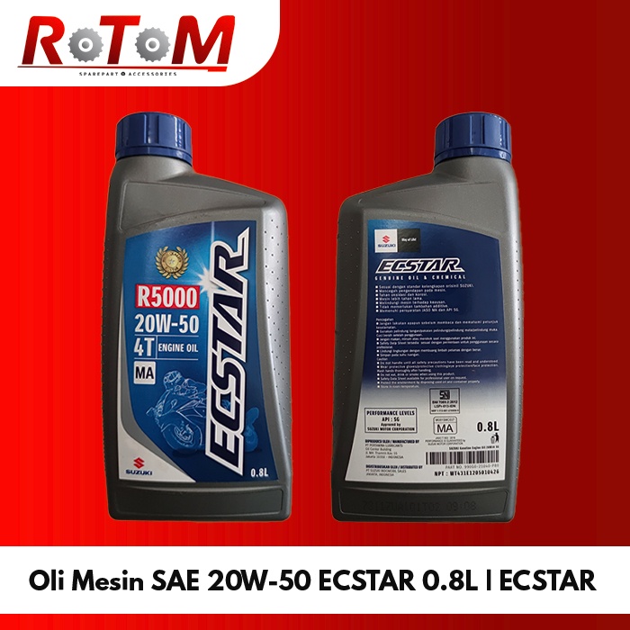 Oli Mesin SAE 20W-50 Ecstar 0.8L | SUZUKI ECSTAR