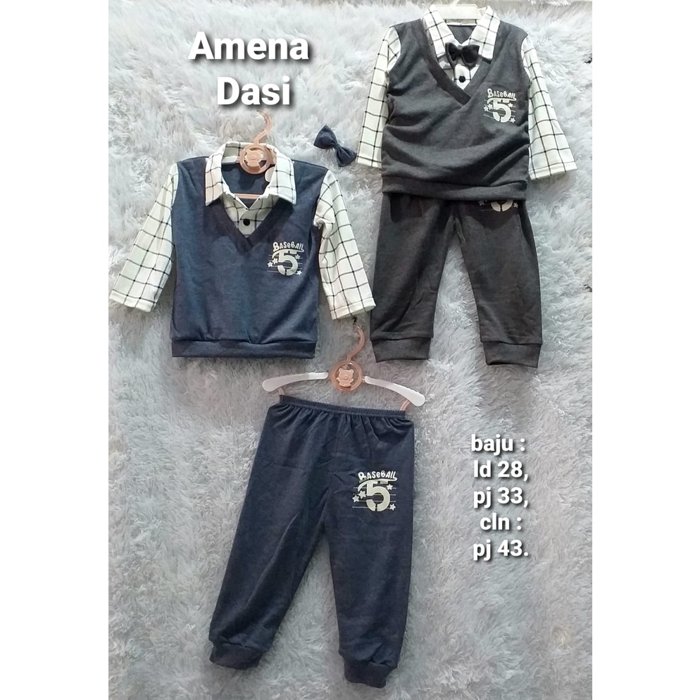 Setelan anak 1 tahun / setelan anak bayi / setelan anak laki / amena dasi