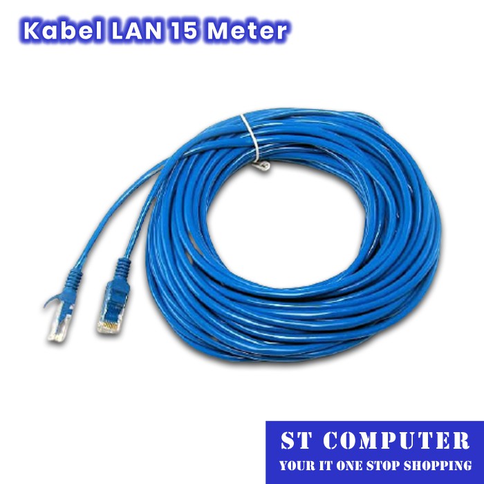 Kabel LAN Internet UTP Cat 5 Terpasang RJ45 15 Meter