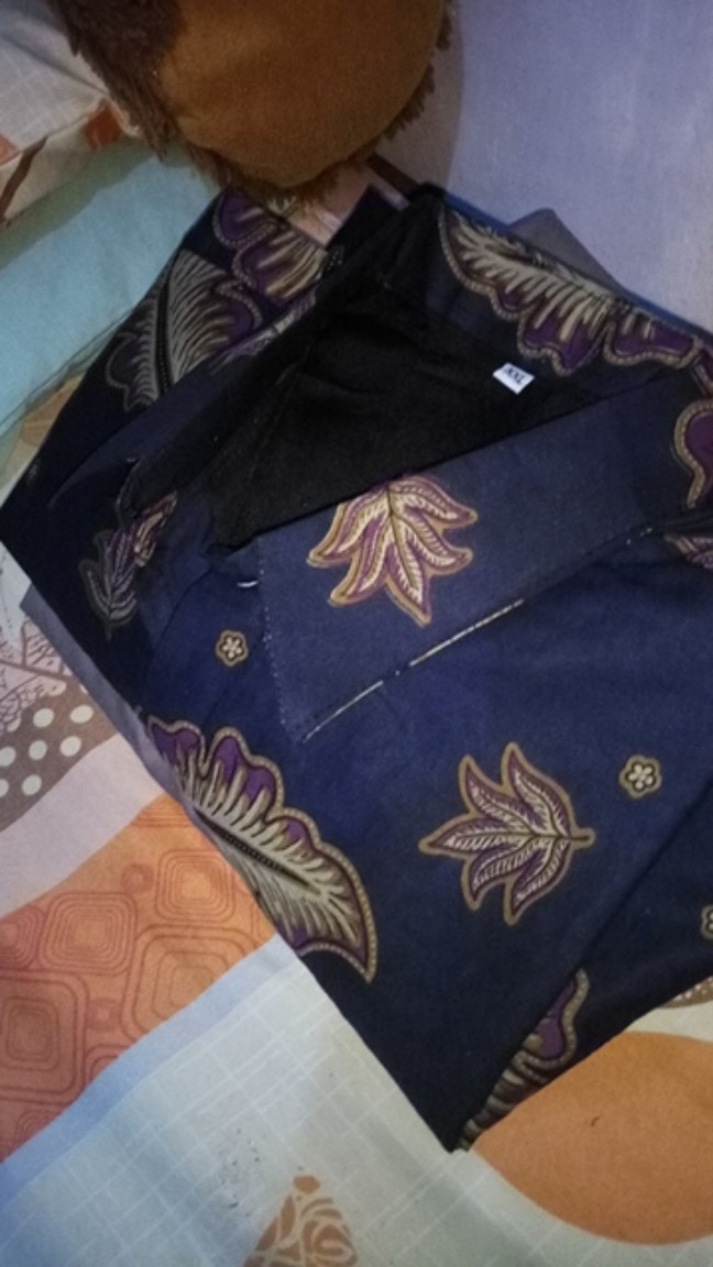 Wulu Biru Kemeja Batik Pria Full Furing Bahan Katun Halus Primisima