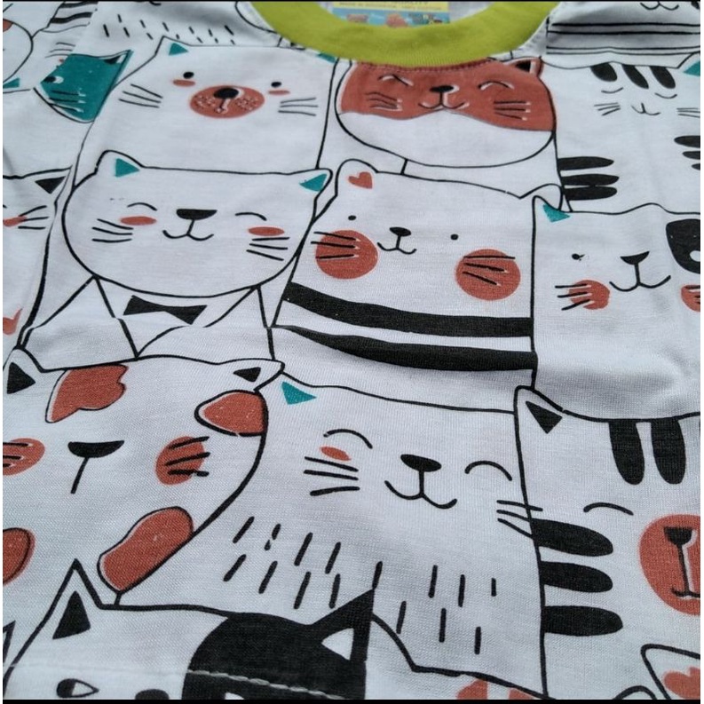 SETELAN BAJU BAYI LENGAN PENDEK KUCING