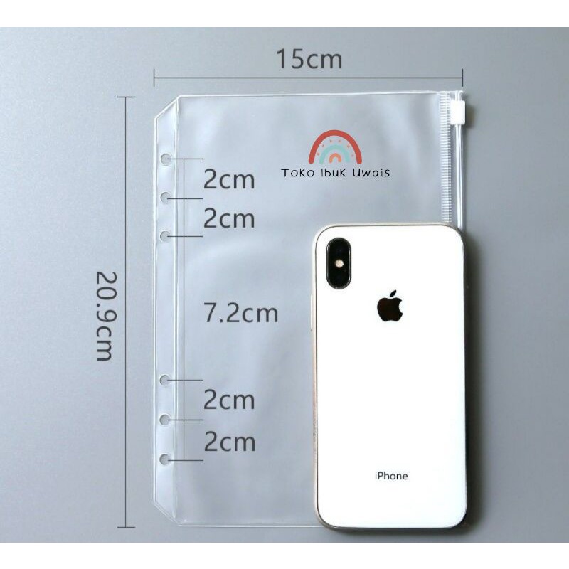 

A5 ZIPPER POCKET KANTONG PENYIMPANAN UANG SERBAGUNA 6 LUBANG