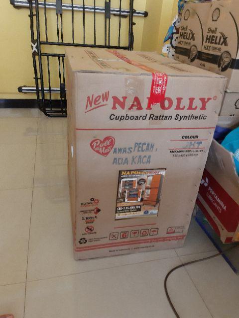 Khusus Kargo Lemari  4pintu 1 Laci Rotan Napolly