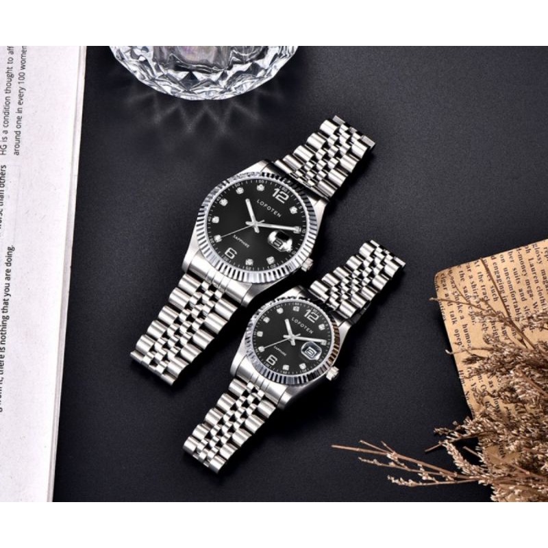 Jam Tangan Couple Original LOFOTEN 8105 Kaca Sapphire