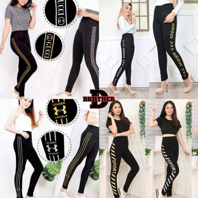  GUCCI  LEGGINGS  IMPORT HITAM LEGGING  ORI FULL STRECTH 