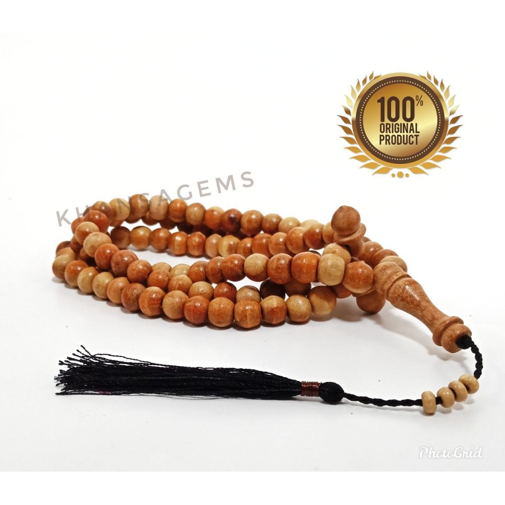 TASBIH ORIGINAL KAYU SECANG EKSLUSIF DIM 8MM ISI 99 BUTIR PERLENGKAPAN IBADAH DZIKIR FASHION MUSLIM