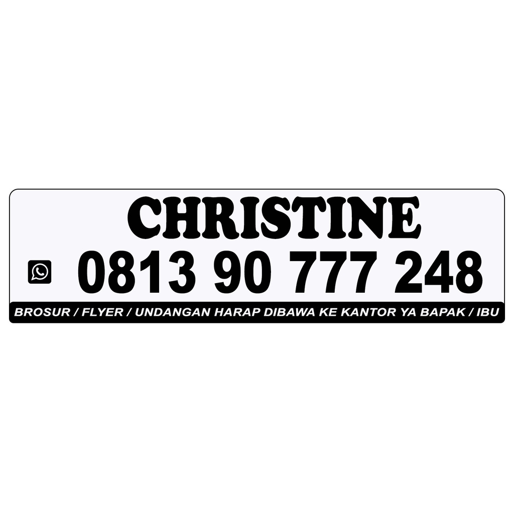 

Isi 80 Pcs Cetak/Custom Sticker Satu Warna Hitam Putih Stiker Label Nama Untuk Marketing Sales