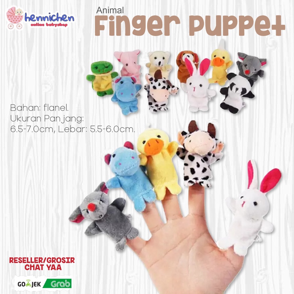 1 Pcs Boneka Jari Keluarga Mainan Edukasi Animal Finger Puppet