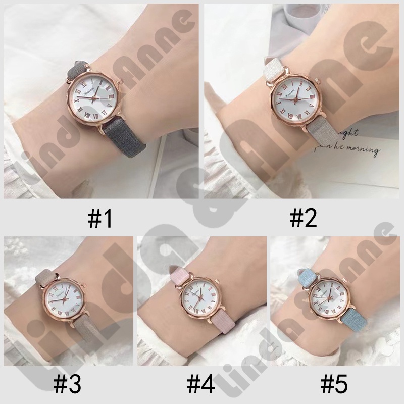 Jam Tangan Harajuku Wanita Kecil Analog Quartz Romawi Fashion Wanita Import