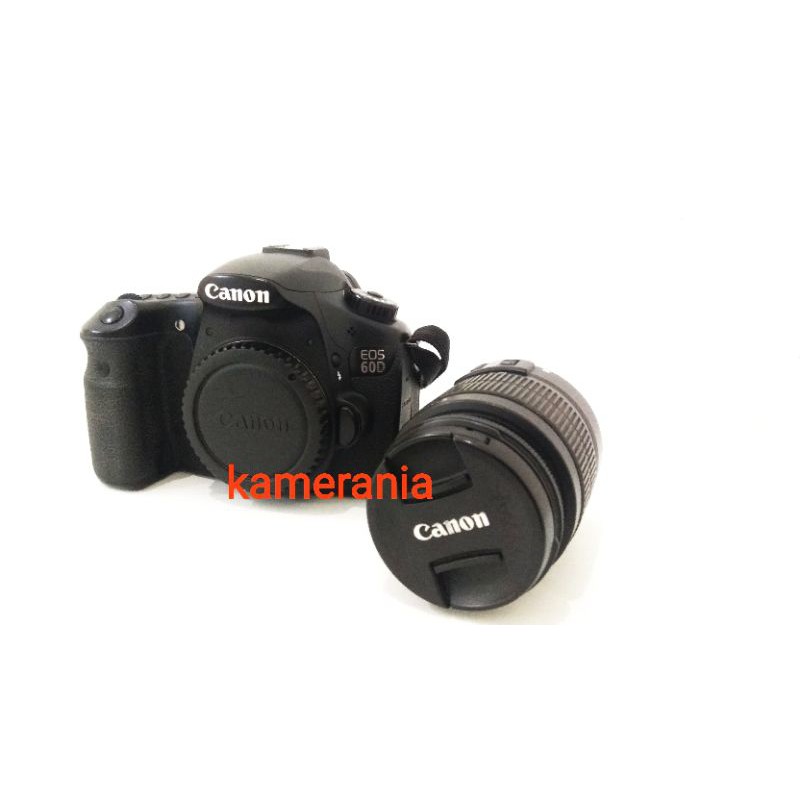 Preloved kamera DSLR canon 60D fullset plus lensa 18-55mm Original box complete plus tali msh baru