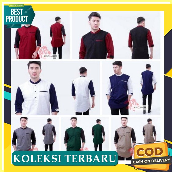 Busana Atasan Fashion Baju Bju Muslim Koko Kokoh Kemko Kurta Qurta Premium Maroon Remaja Cowo Cowok 