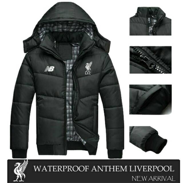 Jaket Liverpool grade ori harga murah bahan parasut ukuran S M L XL XXL anti air tebal warna hitam