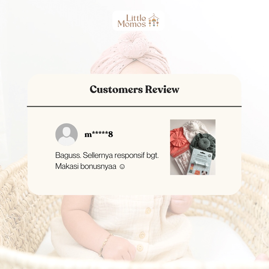 Little Momos Turban Anak Bayi Donut Dot 0-2 tahun - Bandana Bayi Perempuan