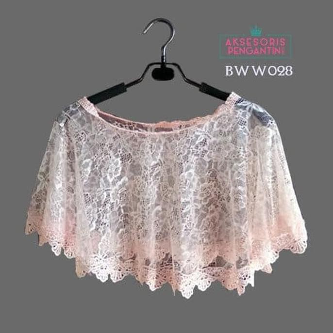 Heboh Aksesoris Cardigan Bolero Pesta Wedding Lace Peace L Bolero -Bww 028