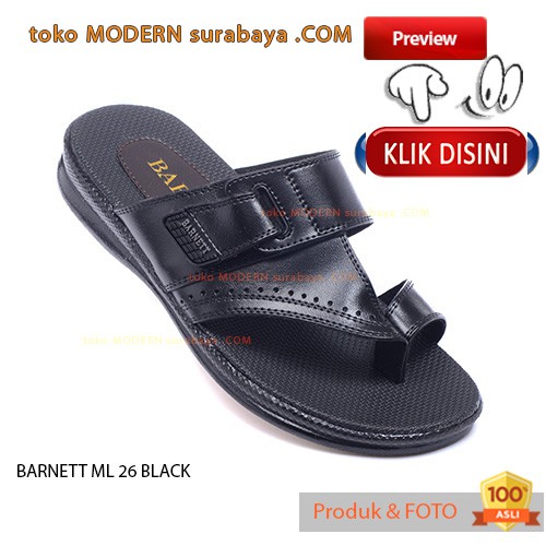 BARNETT ML 26 BLACK  sandal casual sopan pria slop flat flip flop