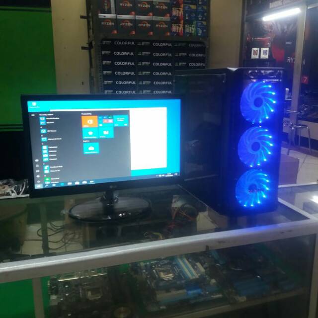 Pc gaming Core i5 3470 Ram 8 Gb Vga 4 Gb GTX 1050ti with LED 22 inch