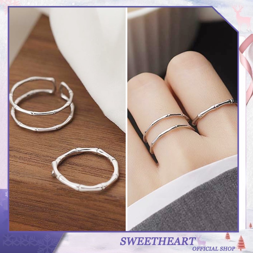 Cincin Sterling Silver 925 Model Terbuka Untuk Wanita