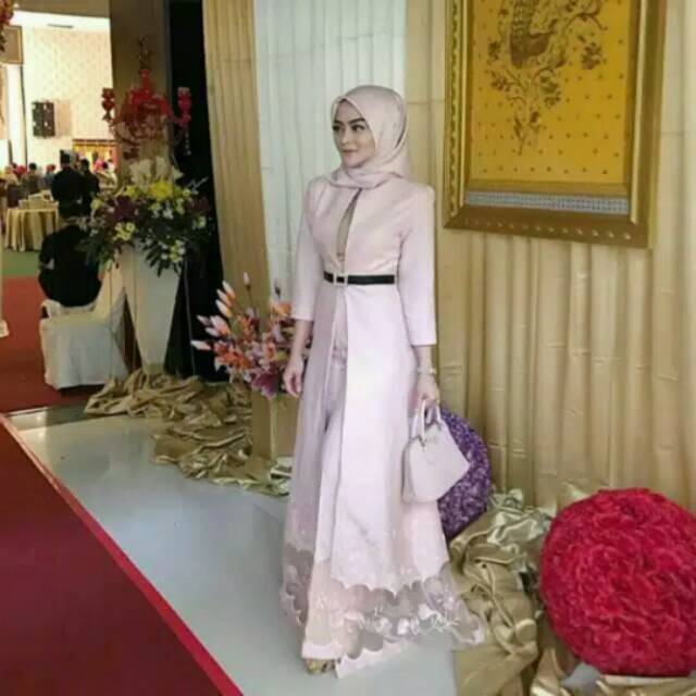STELAN BAJU HIJAB MUSLIMAH OUTNER + JUMPSUIT / LONGDRESS MUSLIMAH / BAJU AKAD PENGANTIN/ GAUN MUSLIM