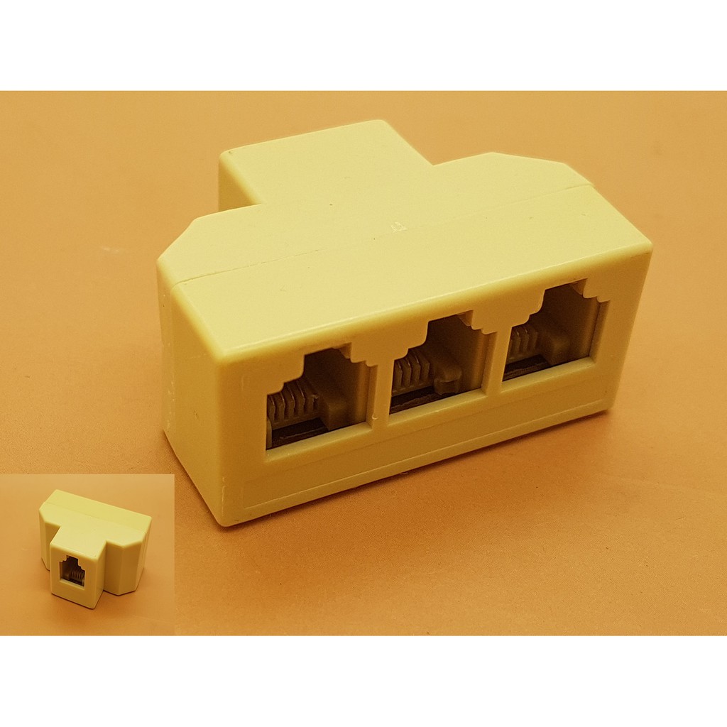 RJ11 Female to 3 RJ11 Female Socket Adapter Converter
