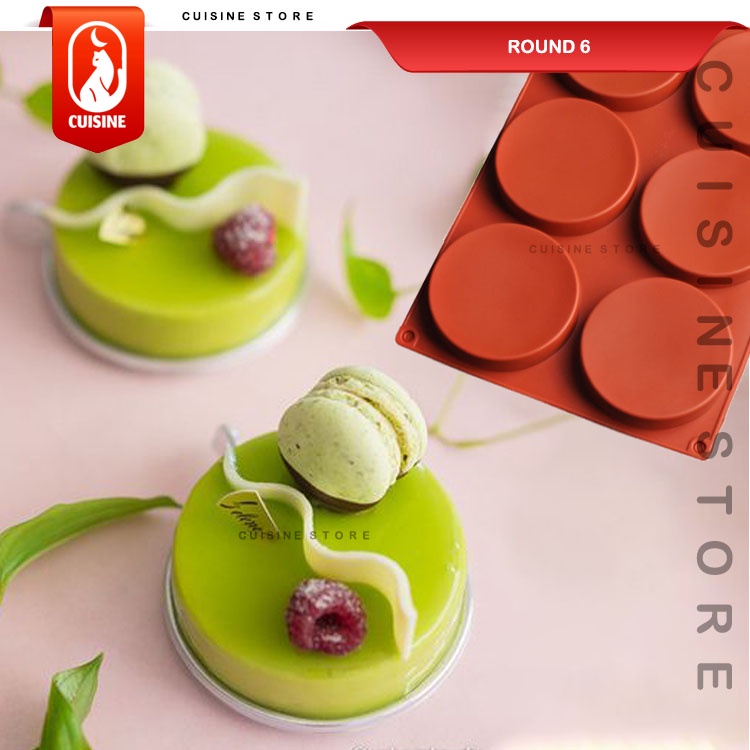 [COD] Cetakan Kue Puding cake waffle pancake Bulat Piring 6 Lubang Besar /Cetakan Mirror, Entremet K