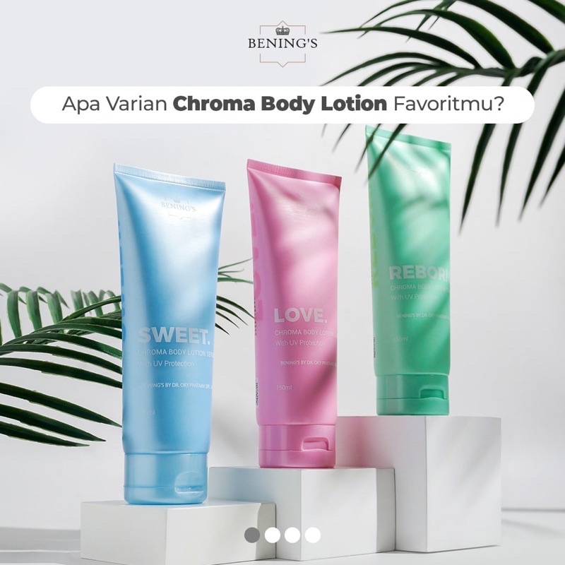 BENING'S CHROMA BODY LOTION | PARFUM, SERUM &amp; LOTION | SPF 30 I FREE GIFT SIAP KIRIM SELURUH INDONESIA